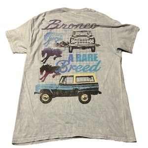 NWOT Ford Bronco Graphic T-Shirt Men’s M Blue Mineral Wash A Rare Breed Tee
